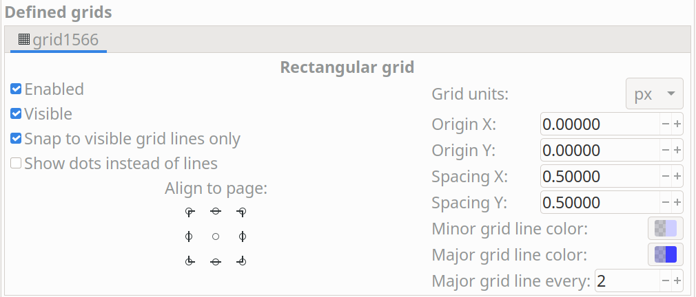 Grid settings